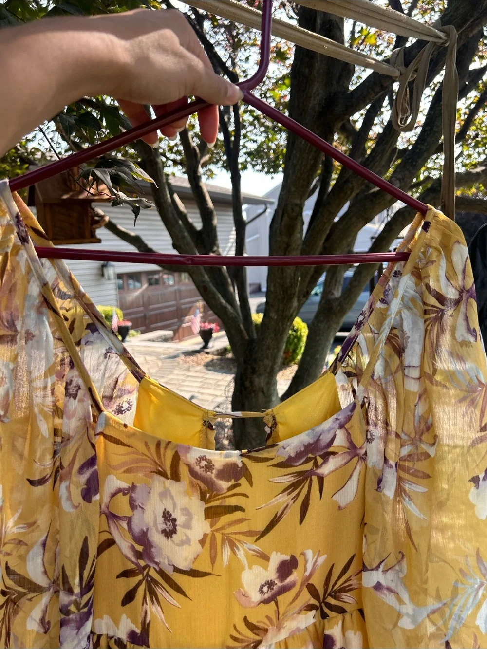 Women’s Floral Midi Dress - Yellow Floral